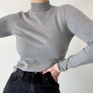 DKNY Silk/Cashmere Mock Neck